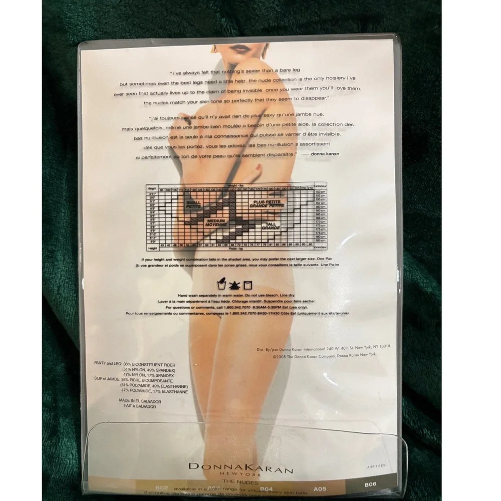 Donna Karan New York The Nudes Hosiery Tone A01 Sheer Tights Medium New